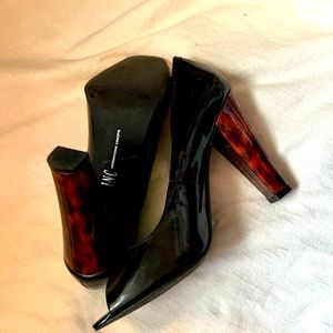 INC peekaboo toe black heels. Size7.5M